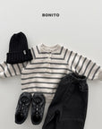 Little Foxx – Striped Henley Neck Sweatshirt