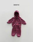 Little Foxx – Striped Fleeced Hood Tee