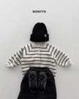 Little Foxx – Striped Henley Neck Sweatshirt