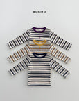 Little Foxx – Heart Button Stripe Tee