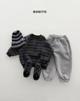 Little Foxx – Striped Henley Neck Sweatshirt