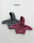 Little Foxx – Striped Fleeced Hood Tee