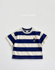 Big Stripe Embroidery Short Sleeve Tee