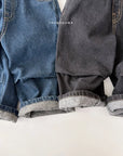 Point Pleated Brushed Denim Pants