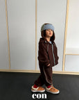 Little Foxx – Snow Fluffy Striped Jogger Pants