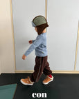 Little Foxx – Snow Fluffy Striped Jogger Pants
