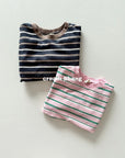 Little Foxx – Ribbed Cuff Stripe Long Sleeve Tee
