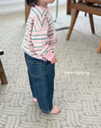 Little Foxx – Ribbed Cuff Stripe Long Sleeve Tee