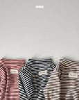 Striped Half Turtleneck Tee