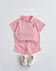 Embroidery Collar Short Sleeve Set