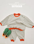Pointed Stripe Top Bottom Set