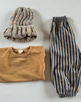Denim Tone Pants - Gestreifte Hose im Ballonfit