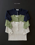 Little Foxx – Waffle Henley Neck Tee
