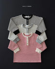 Little Foxx – Stripe Henley Neck Tee