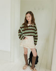 Little Foxx – Autumn Stripe Collar Tee