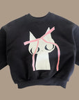 Little Foxx – Double Fleece Ribbon Cat Sweatshirt
