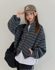 Little Foxx – Double Fleece Striped Zip-up