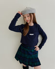 Little Foxx – Woolen Check Pleated Skirt Pants