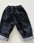 Fleece Denim Baggy Pants