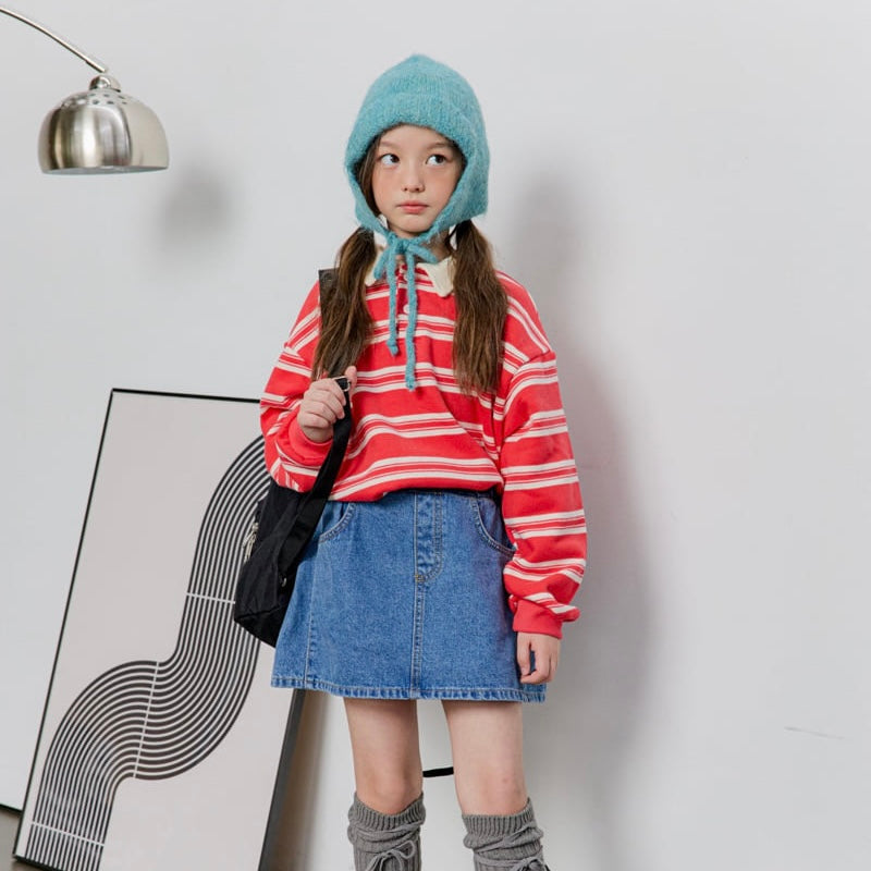 Striped Collar Fleece Tee