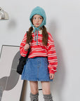 Striped Collar Fleece Tee