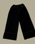 Fleece Wide Denim Pants