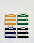 Big Stripe Embroidery Short Sleeve Tee