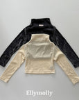 Little Foxx – Velvet Mesh Half Turtleneck Tee