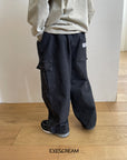 Little Foxx – Black Cargo Denim Pants
