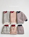 Striped Peach Fleece Set