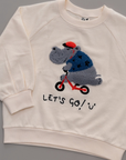 Let’s Go Sweatshirt – Verspielter Look mit Bouclé-Stickerei