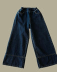 Fleece Wide Denim Pants