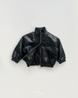 Little Foxx – High Neck Vegan Leather Jacket
