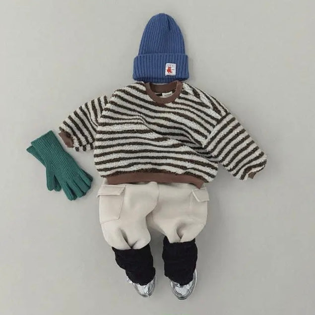 Fluffy Stripe Sweatshirt