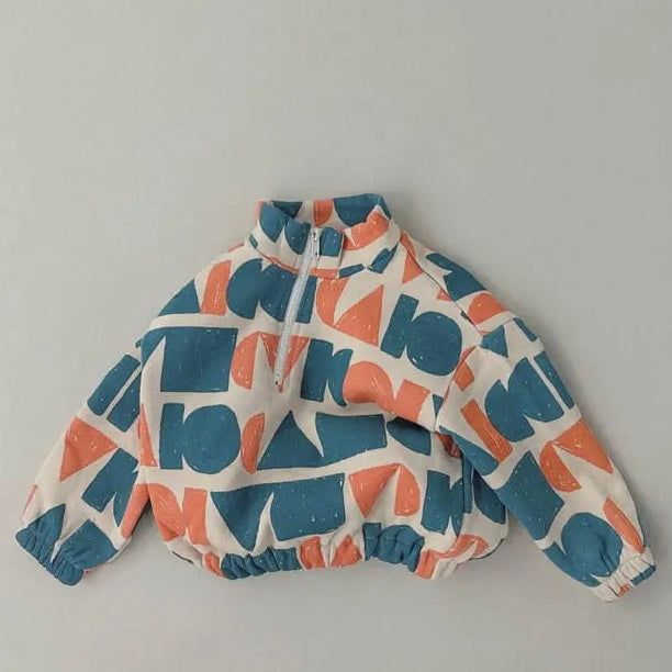 Warm Dia Half Zip-up Top Bottom Set