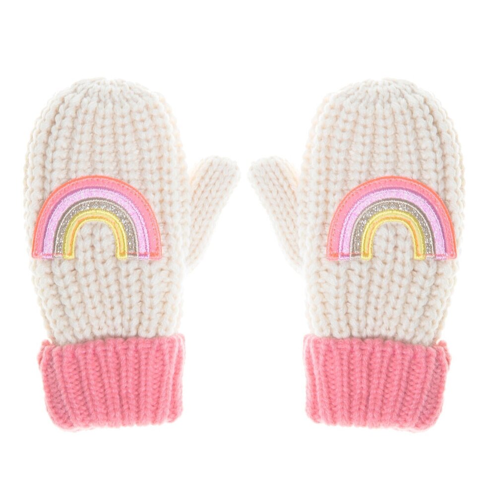 Disco Rainbow Knitted Mittens