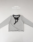 Little Foxx – Ribbon Strap Striped Tee