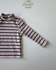Little Foxx – Stripe Mock Neck Tee