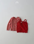 Little Foxx – Pom Pom Sleeveless Top Cardigan Set