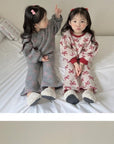 Little Foxx – Cutie Ribbon Bootcut Pants Set (Double Fleece)