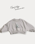 Little Foxx – Double Flower Embroidered Crop Sweatshirt