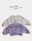 Little Foxx – Double Flower Embroidered Crop Sweatshirt