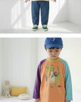 Little Foxx – Dinosaur Colorblock Raglan Tee