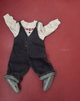 Little Foxx – Heart Denim Ribbed Overall