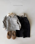 Little Foxx – Point Pleats Fleeced Denim Pants