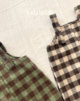 Little Foxx – Almond Check Overall Pants