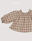 Little Foxx – Dudie Check Smocked Blouse