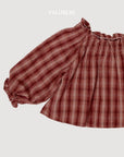 Little Foxx – Dudie Check Smocked Blouse
