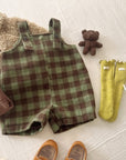 Little Foxx – Almond Check Overall Pants