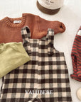 Little Foxx – Almond Check Overall Pants